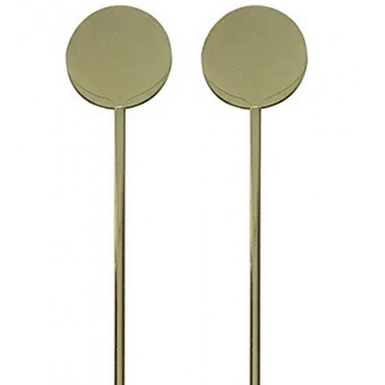 Jogo 2 Misturadores 19cm Para Drink Shake And Snack Bolinha Em Aço Inox Cor Dourada